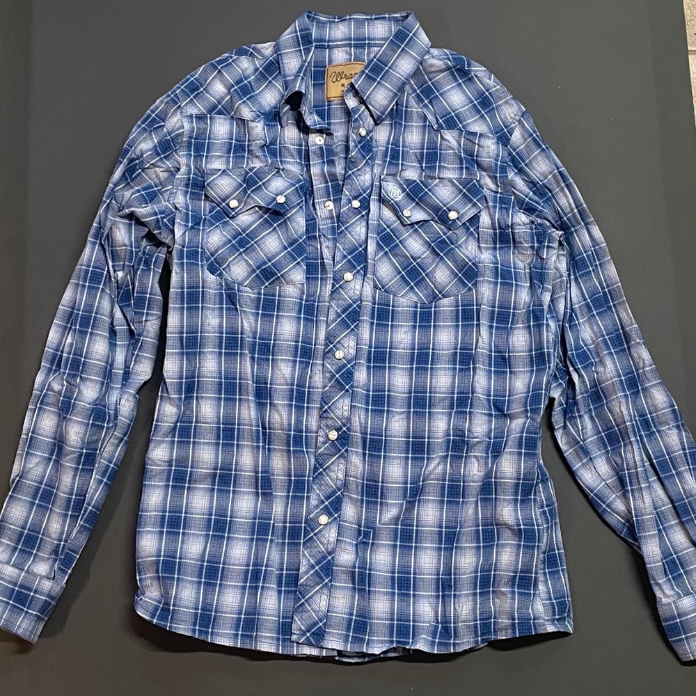 Wrangler Retro Blue Boy's XL Pearl Snap